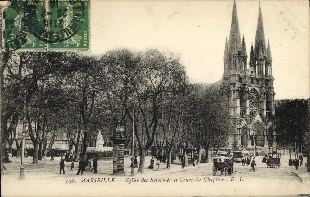 Marseille — Kirche der Reformierten und Cours du Chapitre — E. L. - Vorderseite