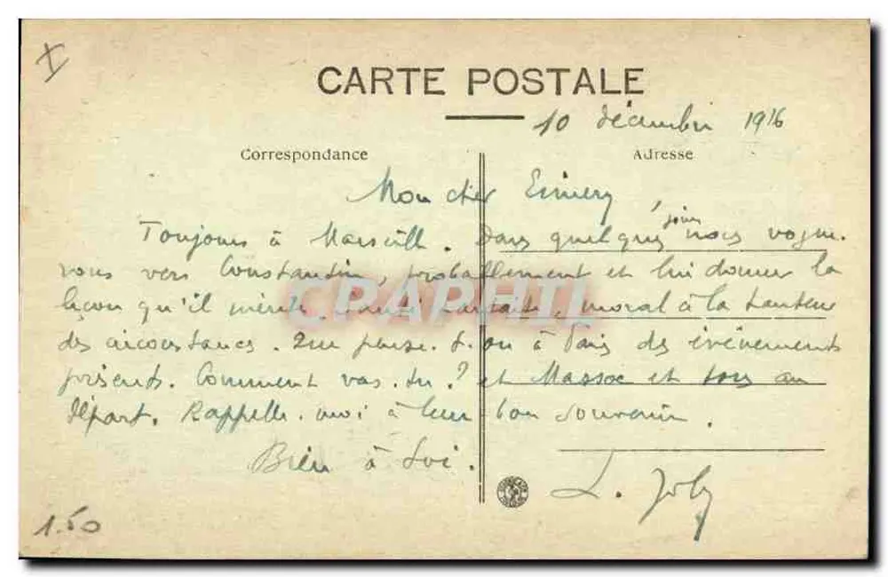 Marseille — Kirche der Reformierten und Cours du Chapitre — E. L. - Rückseite