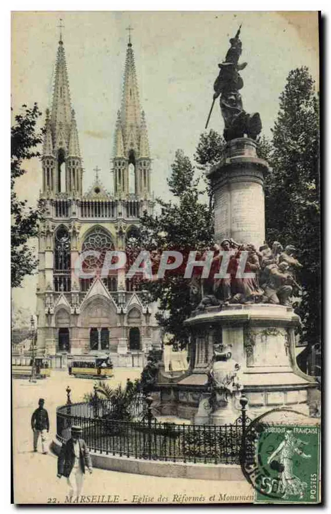 Marseille - Reformierte Kirche und Denkmal - Vorderseite