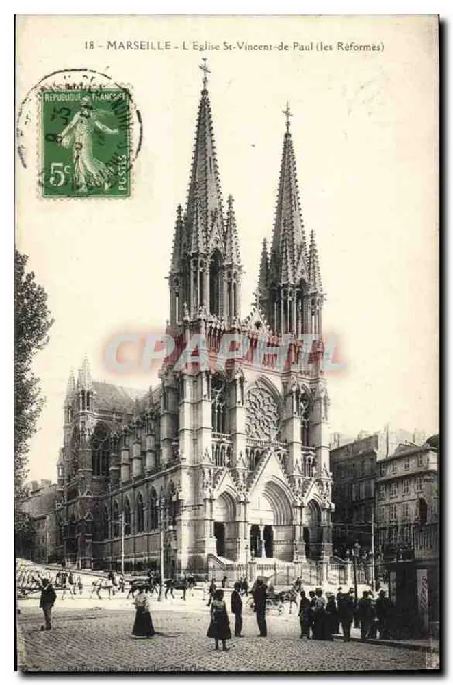 Marseille - Kirche Saint-Vincent-de-Paul (die Reformierte) — Verlag nicht sichtbar, Seriennummer 18 - Vorderseite