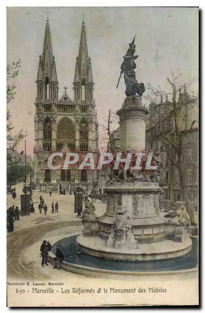 Marseille - Die Réformierten & das Denkmal der Mobiles — Phototype E. Laour - Marseille, Nr. 650 - Vorderseite