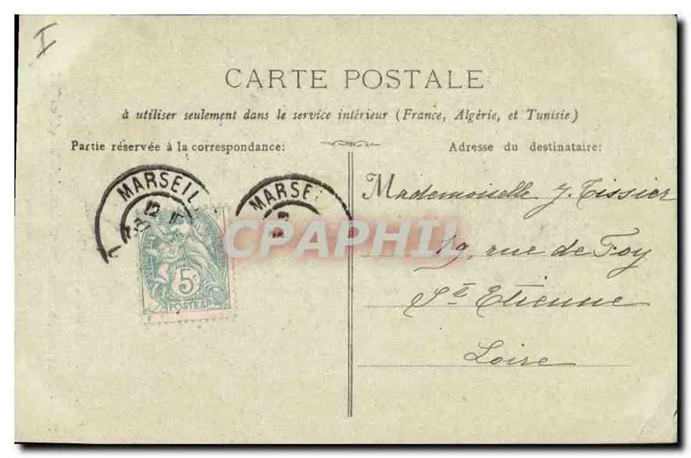 Marseille : Denkmal der Mobiles und der Réformés — G.M., 43, Ch. de Rome, Marseille - Rückseite