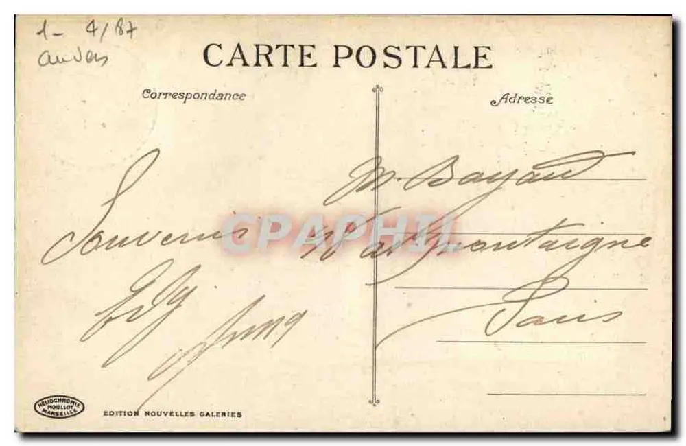 MARSEILLE - Promenade de la Corniche — Edição Nouvelles Galeries, n°32 - Verso