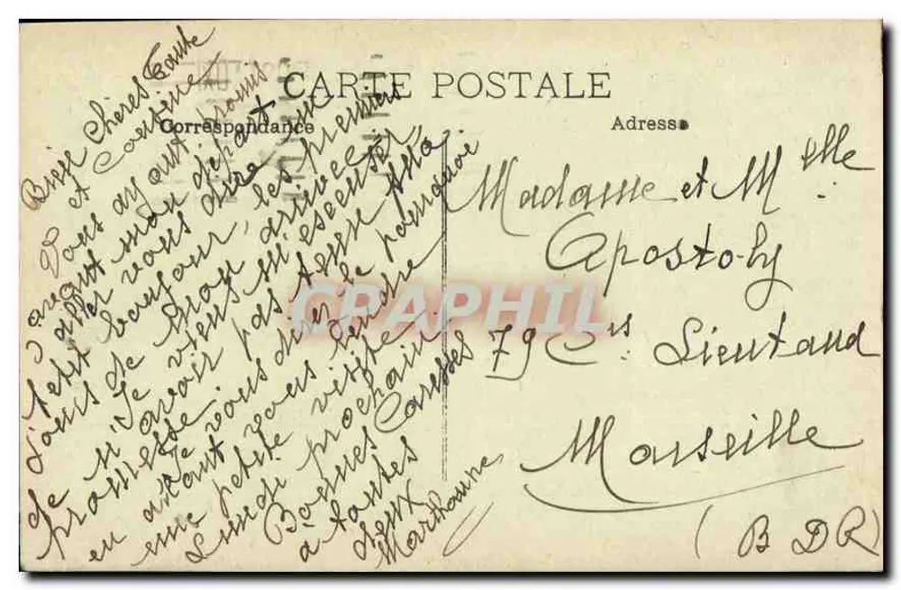 Marselha — A Corniche — Editor: Cheques Postais - Verso