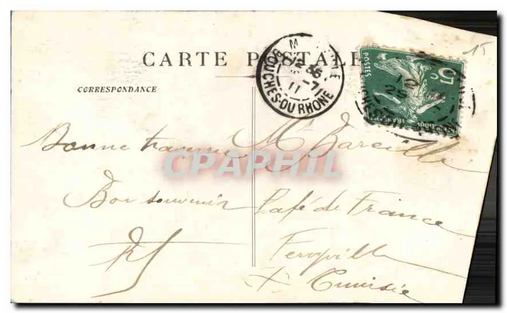 Marsiglia - Promenade de la Corniche (Anse du Prophète) — Carta postale n°38, edita da una tipografia locale - Verso