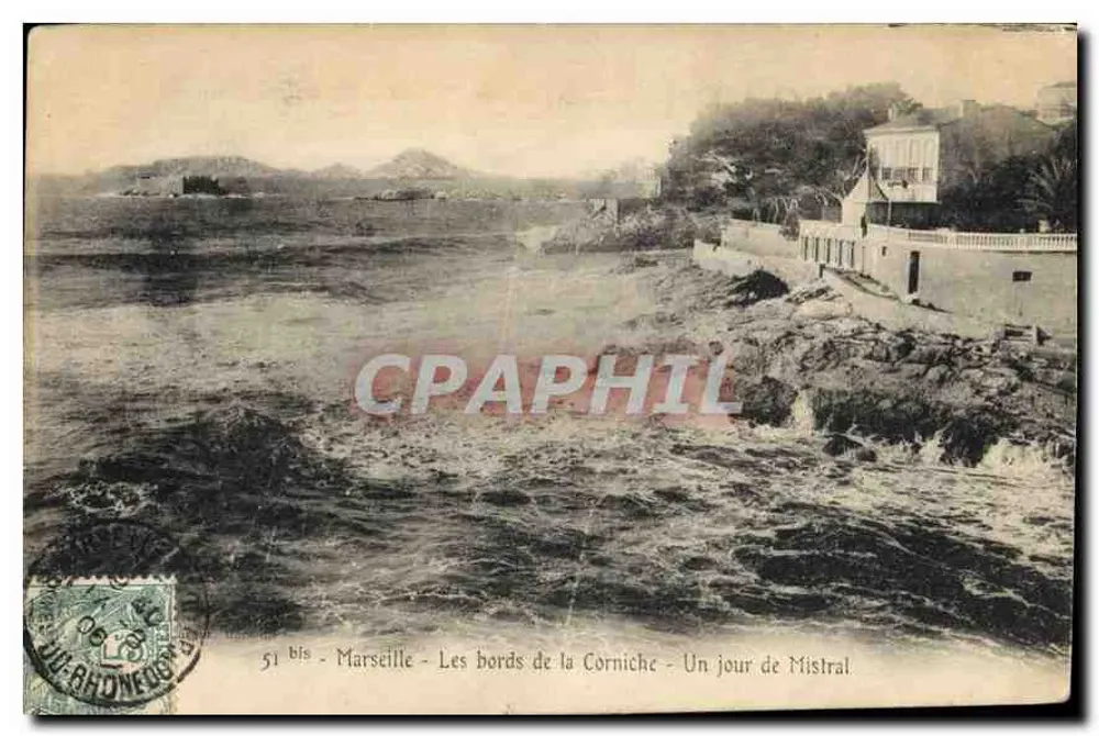 Marseille - Die Ufer der Corniche - Ein Tag mit Mistral — n° 51 bis - Vorderseite