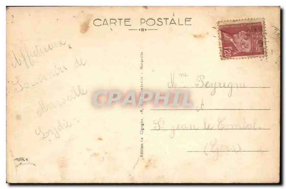 Marseille — A Corniche — Edição La Cigogne, n°5 - Verso