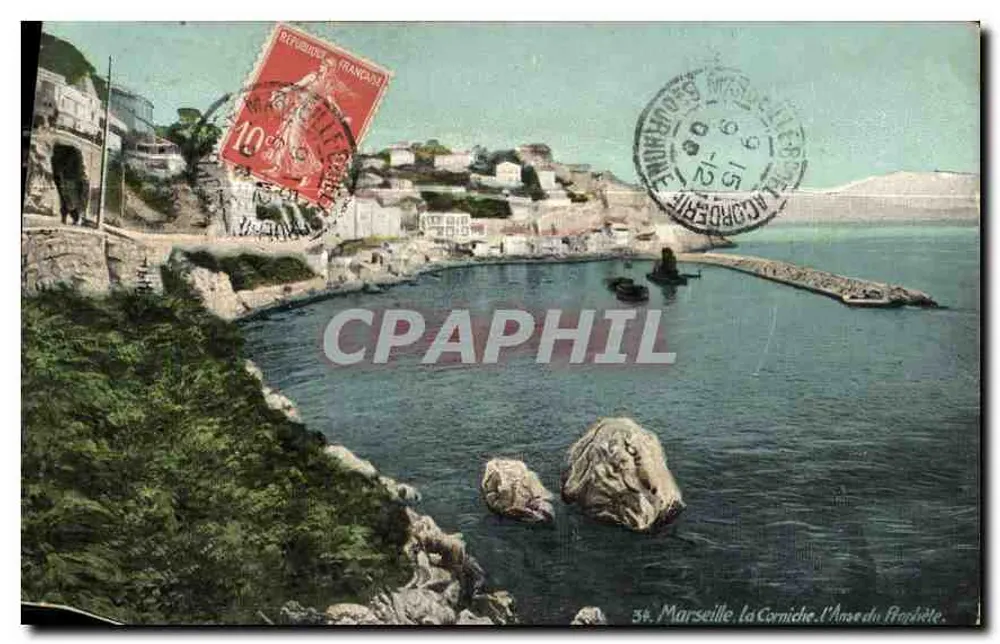 Marseille, A Corniche, A Anse do Pagnette — editor não visível, número de série ilegível - Frente