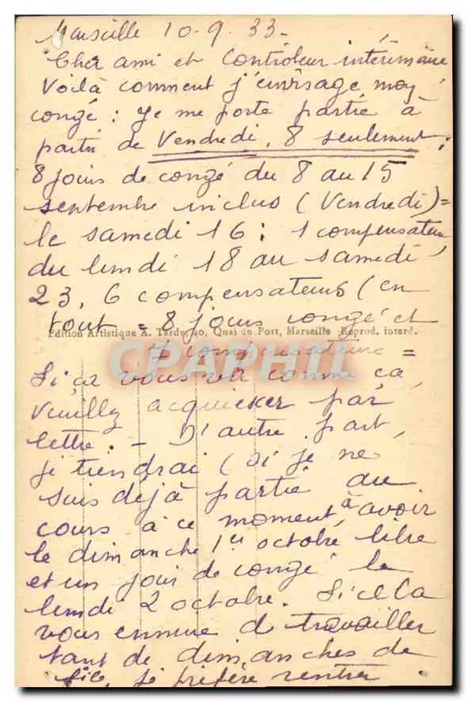 Marselha - 53 - Promenade da Corniche — Tardy - Verso