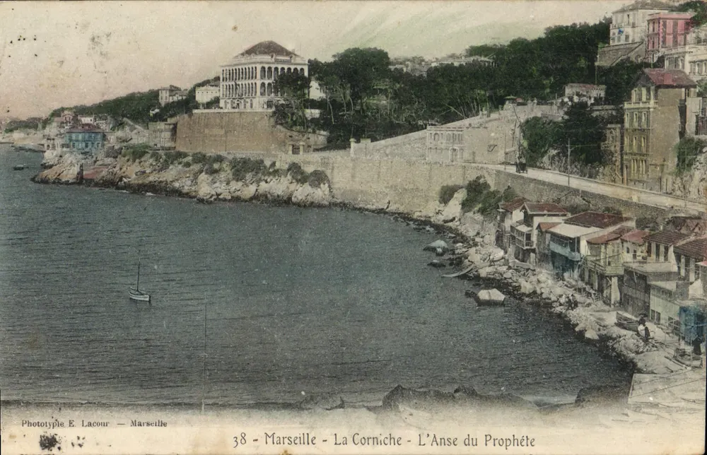 Marseille - A Corniche - A Anse do Profeta — Fototipia E. Lacour, n°38 - Frente