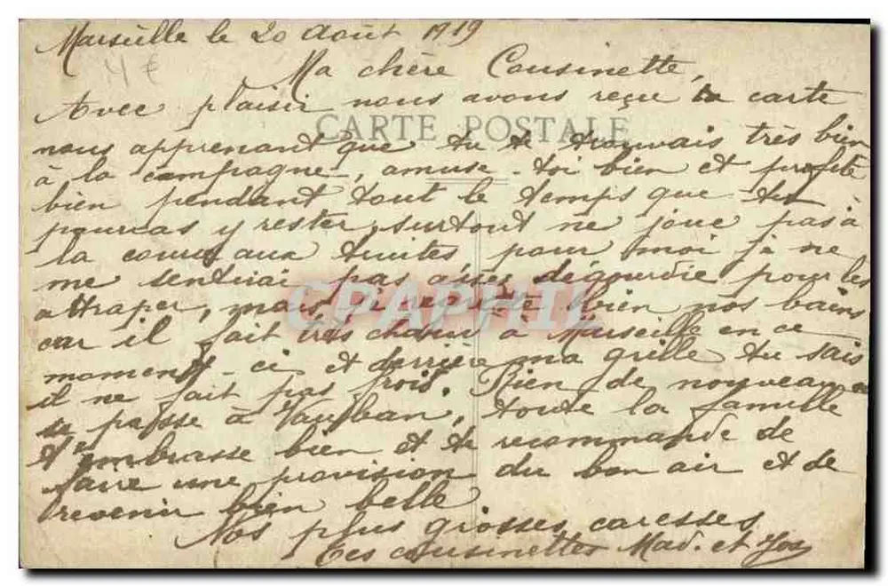 Paris — Cannebière — caricatura de Marius — editor não visível - Verso
