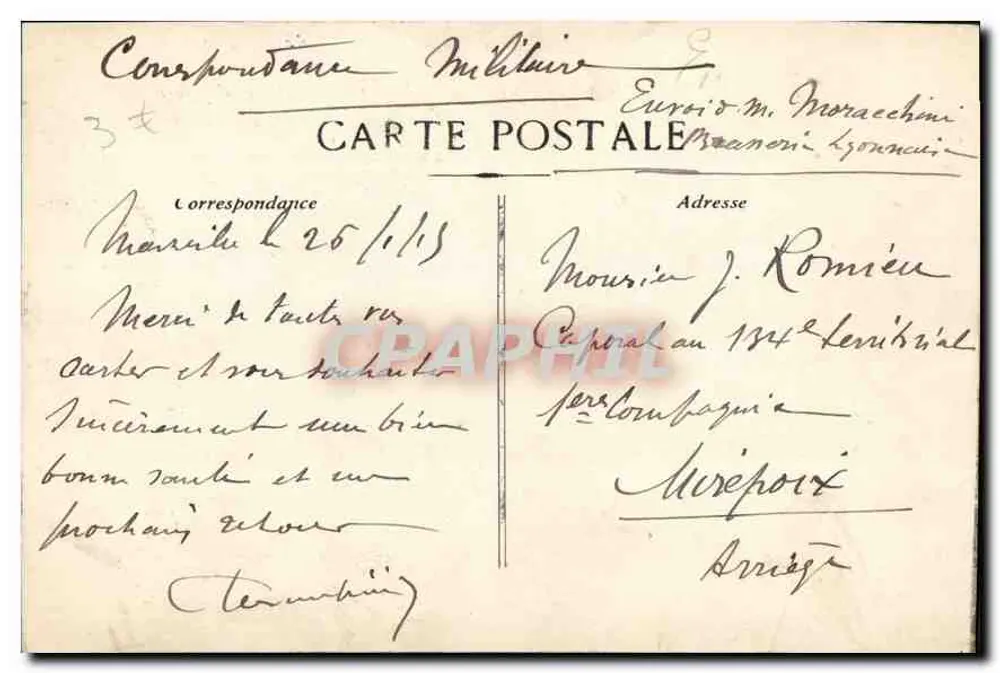Marseille — Cours du Chapitre und Église des Réformés — Verlag unbekannt - Rückseite