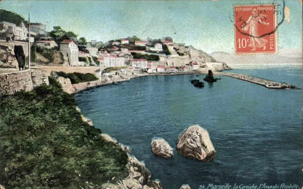 Marselha. A Corniche. A Anse do Profeta — editor desconhecido, n° 34 - Frente