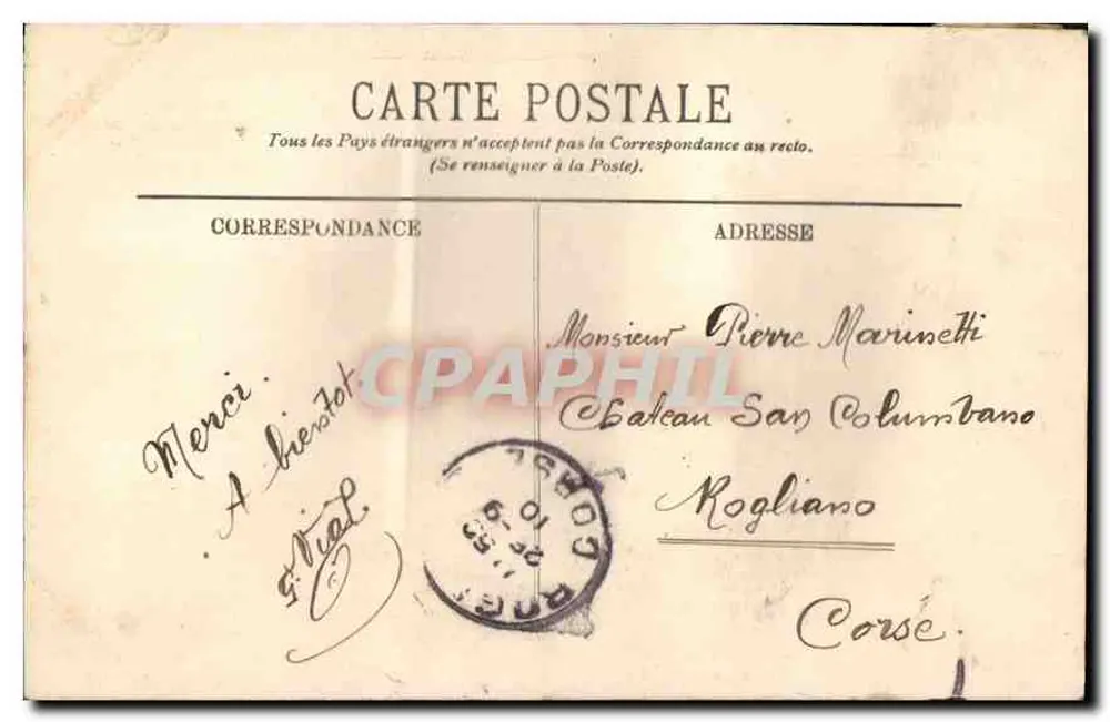 Marseille — A Corniche — LL. — Editora LL. — N° 233 - Verso