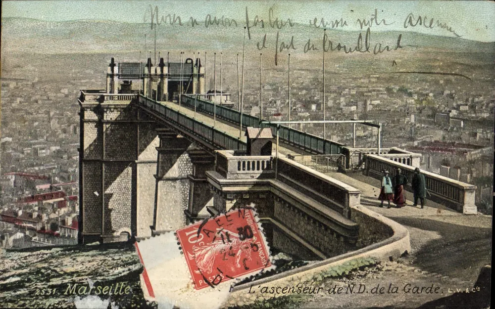 O elevador de Nossa Senhora da Guarda — Marselha — Editora L.V. & Cie, n° 2531 - Frente