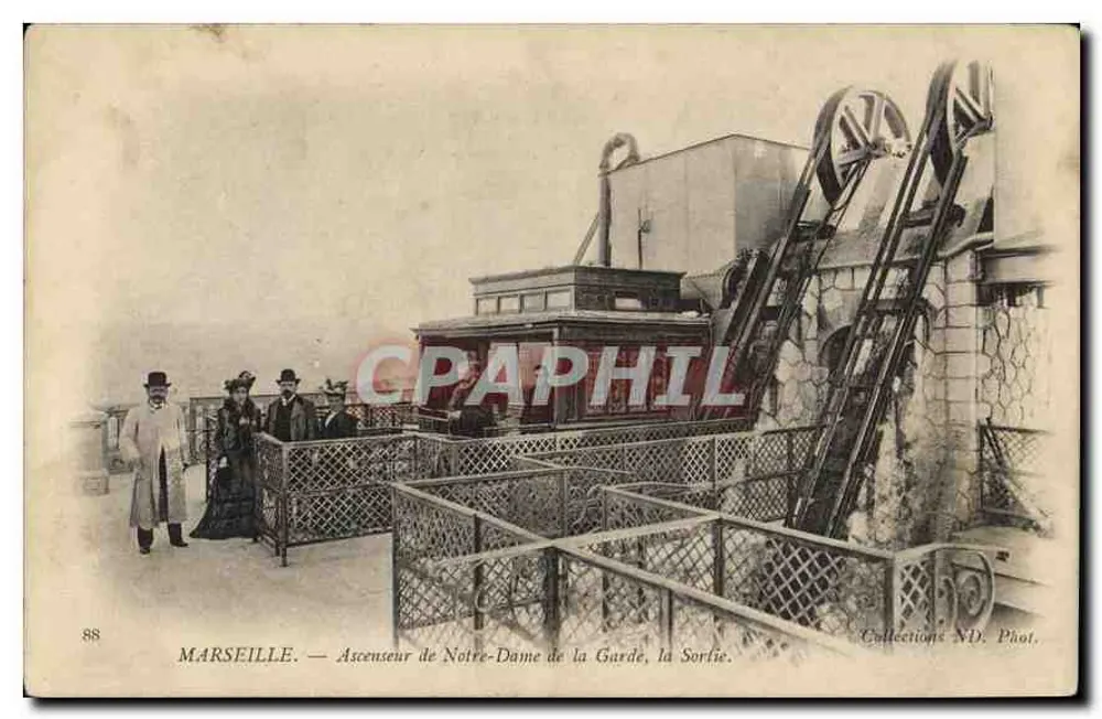 Marseille — Ascenseur de Notre-Dame de la Garde, la Sortie — Collections ND. Phot. - Vorderseite