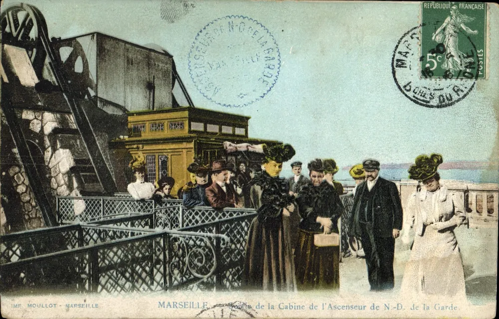 Marseille — Ausgang der Aufzugskabine der Notre-Dame-de-la-Garde — IMP. MOULLOT - MARSEILLE - Vorderseite