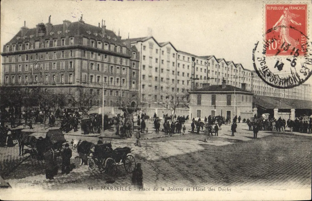Marseille - Place de la Joliète et Hôtel des Docks — édition des Nouvelles-Galerie, n°44 - Recto