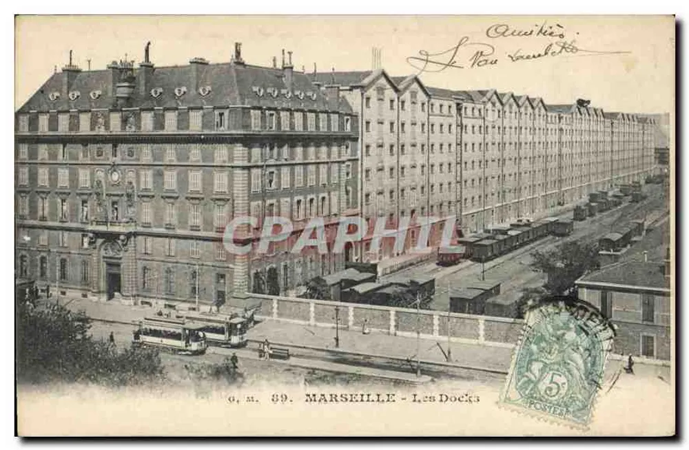 Marseille - Os Docks — vista dos cais e dos edifícios — O.M. 89 - Frente