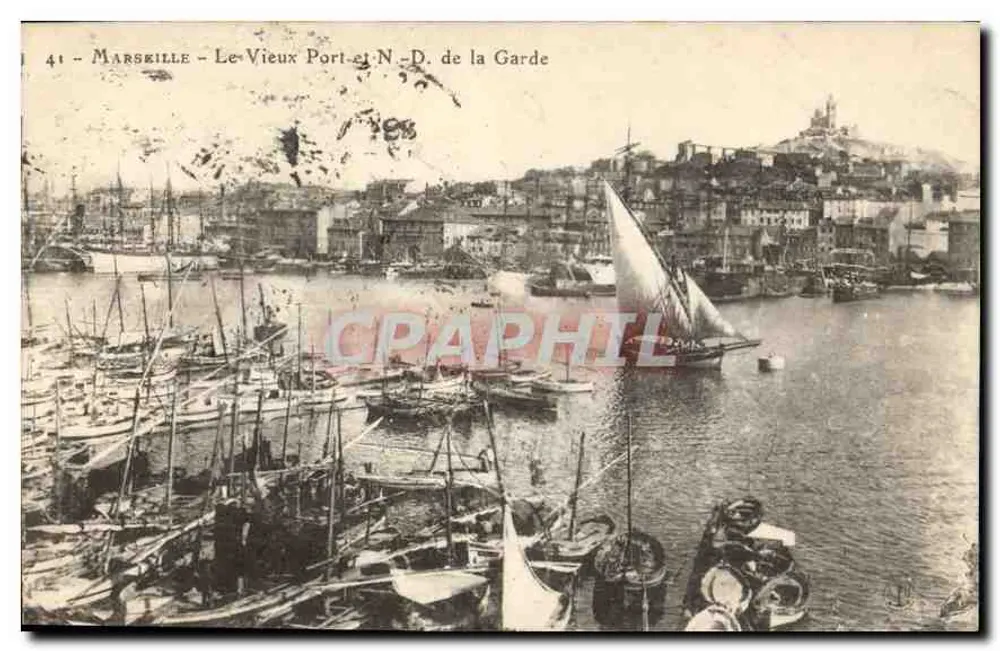 Marseille — Der alte Hafen und Mont de la Garde — unbekannter Verlag, Nr. 41 - Vorderseite