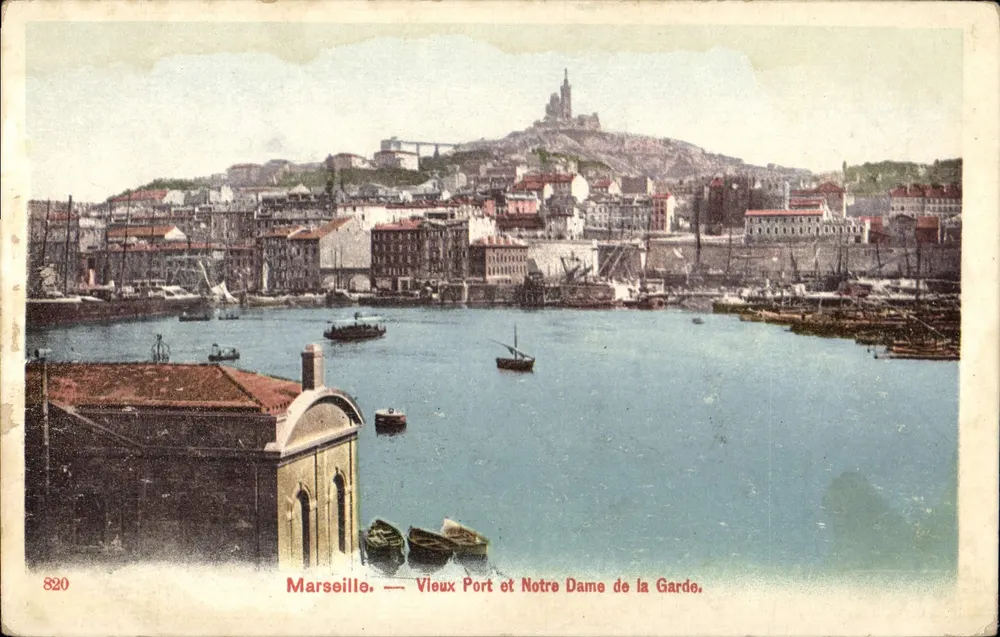 Marseille — Vieux Port und Notre Dame de la Garde — anonymer Verlag, Nr. 820 - Vorderseite