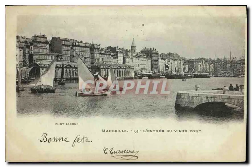 Marseille — Eingang zum Vieux Port — Phot L'Cour, Nr. 54 - Vorderseite