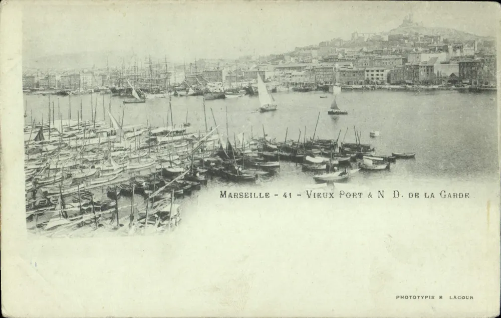 Marseille - 41 - Alte Werft & N.D. de la Garde — Phototypie E. Lacour - Vorderseite