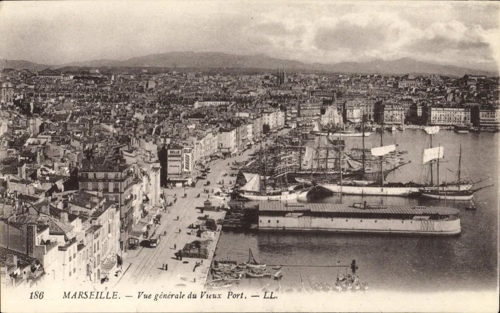 Marseille — Allgemeiner Blick auf den Vieux-Port — LL, Nummer 186 - Vorderseite