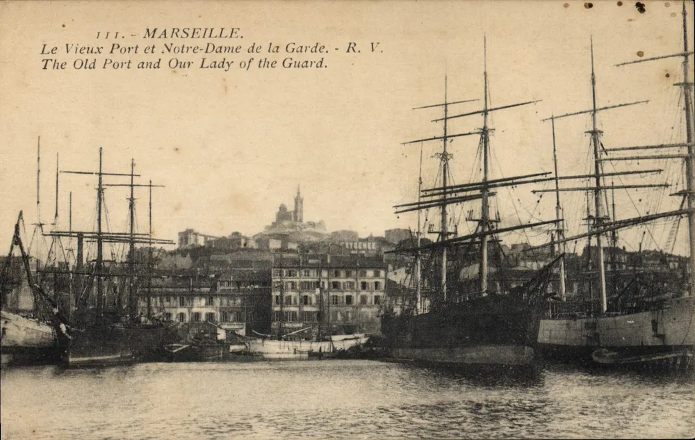 Marseille — Der alte Hafen und Notre-Dame de la Garde — R. V. - Vorderseite