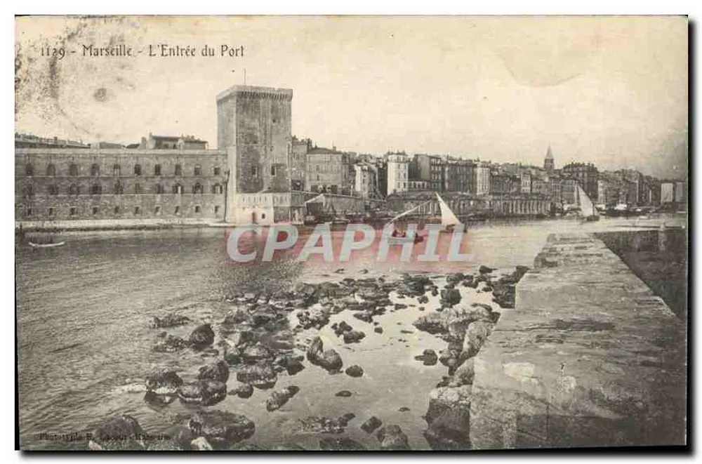 Marselha - A Entrada do Porto — Fototipia R. Lévy, n° 1179 - Frente