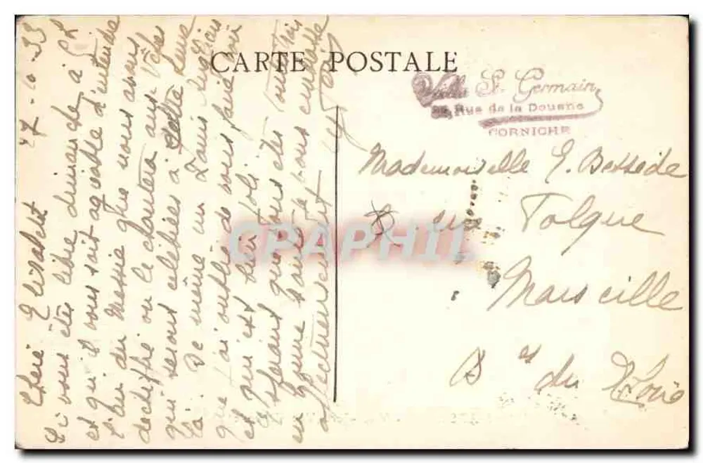 Marseille - Vieux-Port (Allgemeiner Blick) — Verlag 'C. Béguin Française' — Seriennummer nicht sichtbar - Rückseite