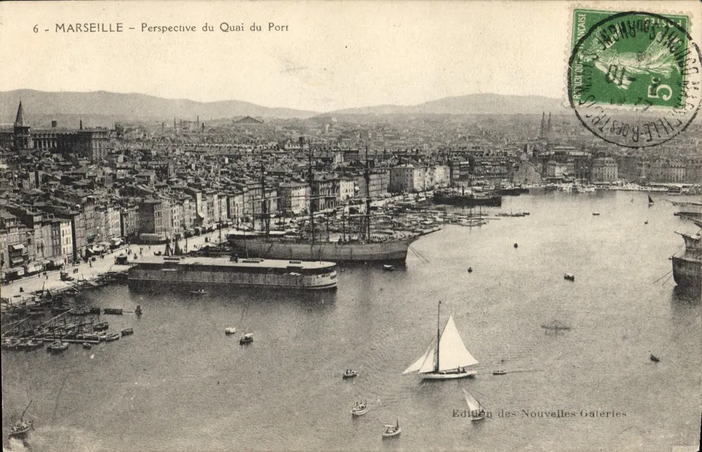Marselha — Perspectiva do Quai do Porto — Edição das Nouvelles Galeries - Frente