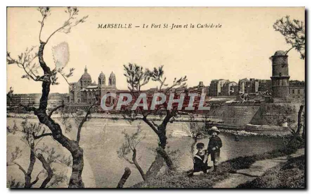 MARSEILLE — Fort St-Jean und die Kathedrale — Verlag unbekannt - Vorderseite