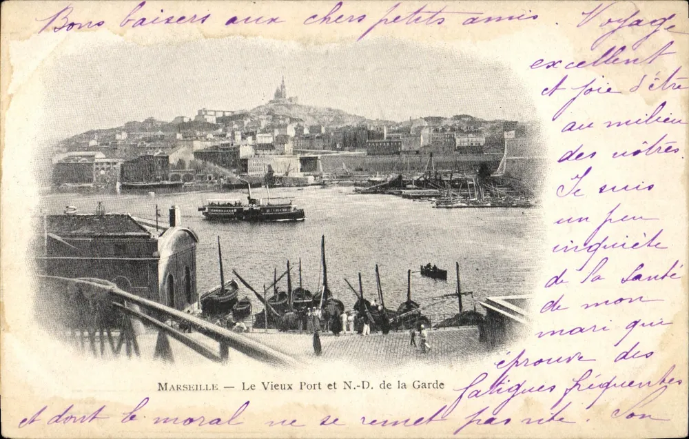 Marseille — Der alte Hafen und N.-D. de la Garde - Vorderseite