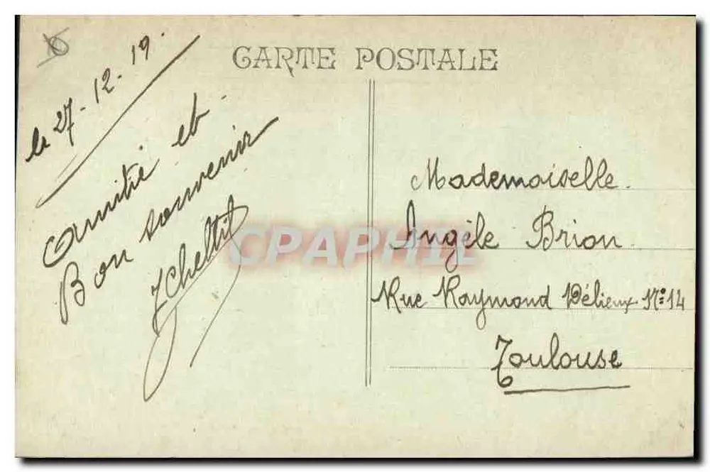 Marseille - Rue de la République — Cinema Teografico e Sociedade Geral de Banco — Editor não identificado, n° 25 - Verso