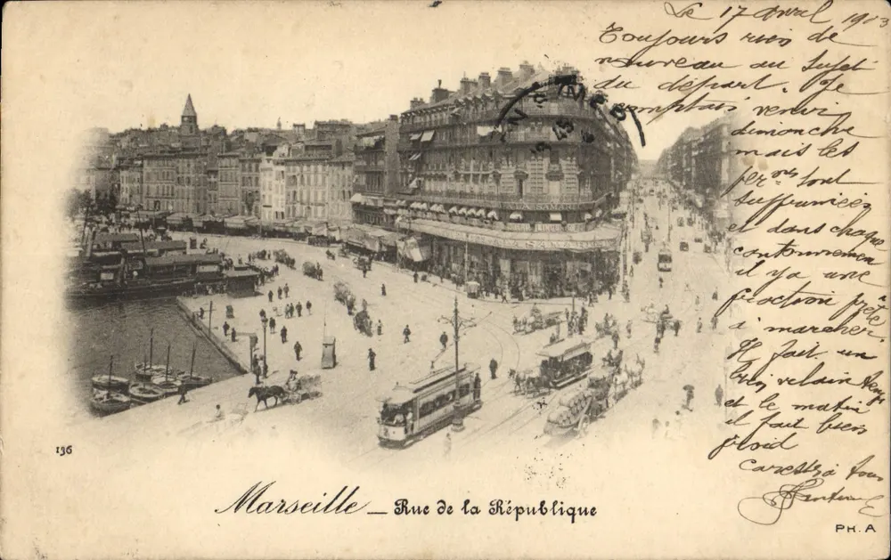 Marselha — Rue de la République — PH.A. n°136 - Frente