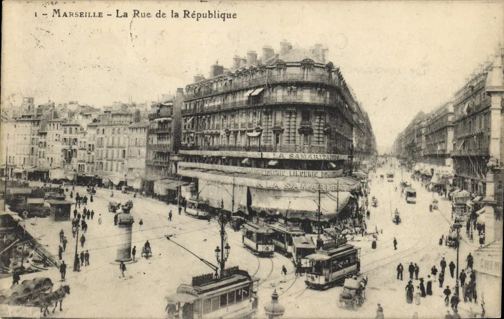 Marseille - A Rue de la République — vista da Samaritaine — editor desconhecido, n° 1 - Frente