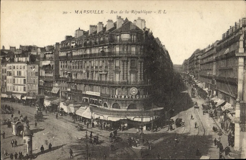 Marselha - Rue de la République — Cinématographe — E L - Frente