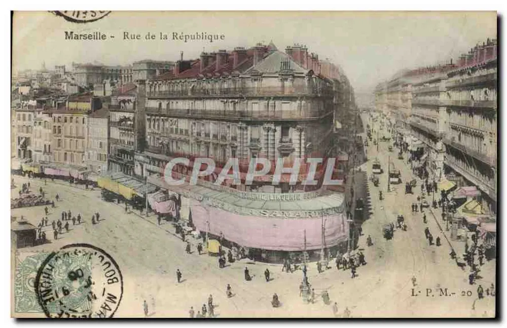 Marselha - Rue de la République — vista aérea — L. P. M. - 20 - Frente