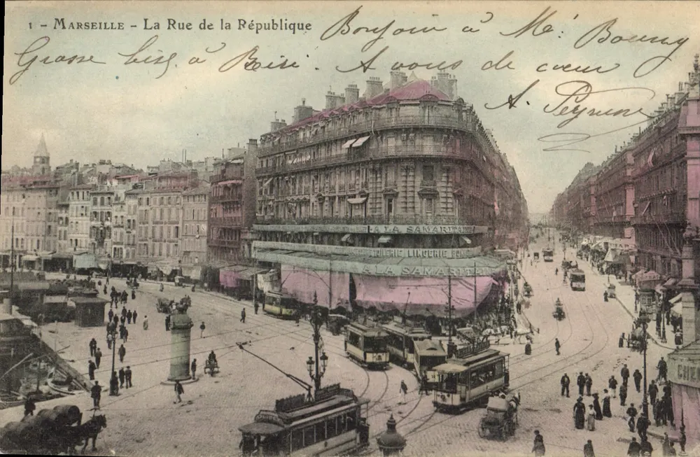 Marseille - A Rua da República — vista da Samaritaine — editor desconhecido, n°1 - Frente
