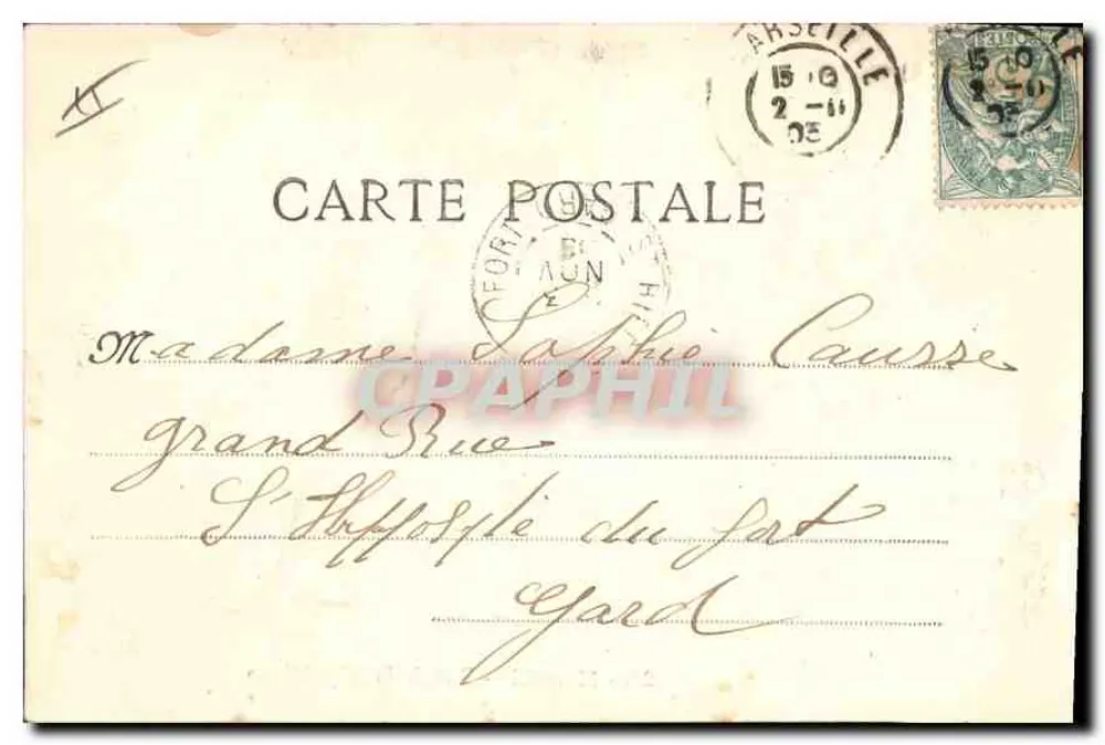 Marseille - Rue de la République — vista da Samaritaine — editor anônimo, n° 23 - Verso