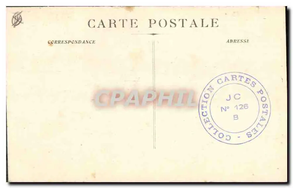 Marselha - Rue de la République — vista animada com trams e loja 'La Samaritaine' — editor desconhecido, número de série não visível - Verso