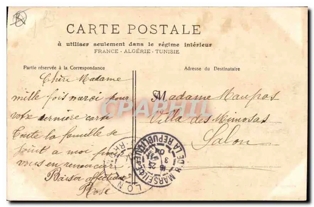 Marseille - A Rue de la République — Fototip. E. Lacour — n°1 - Verso