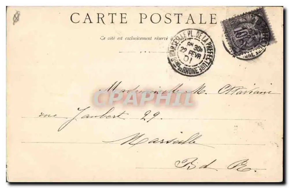 La Rue de la République — Marsiglia — editore sconosciuto, numero di serie non visibile - Verso
