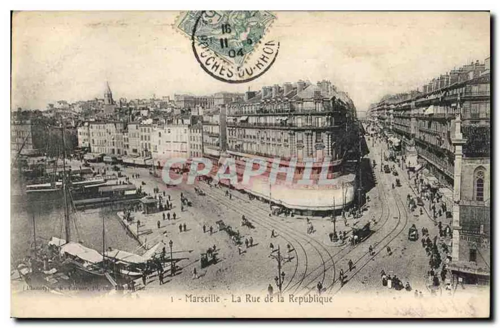 Marselha - A Rue de la République — vista aérea — L'Atelier de la Carte, 10 rue Thibaudin - Frente