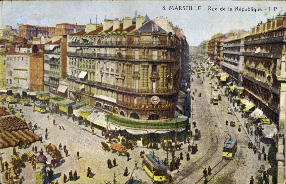 Marseille — Rue de la République — Cinématographe — I. P. Editor - Frente
