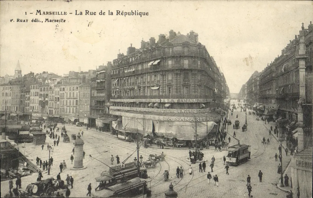 Marselha - A Rue de la République — editor: E. Ruat, Marselha - Frente