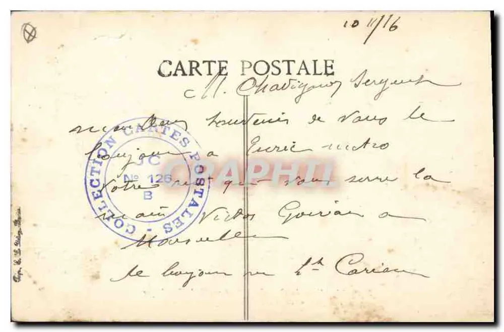 Marseille — Der Kai des Hafens und die Straße der Republik — Verlag B.D. - Rückseite