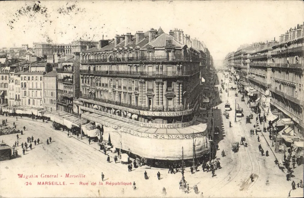 Marselha — Rue de la République — Loja Geral, editor Baudouin Ysinont, n° 24 - Frente