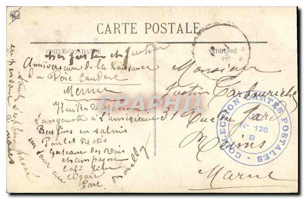 MARSEILLE - A Rue de la République - L. 1741 - Verso